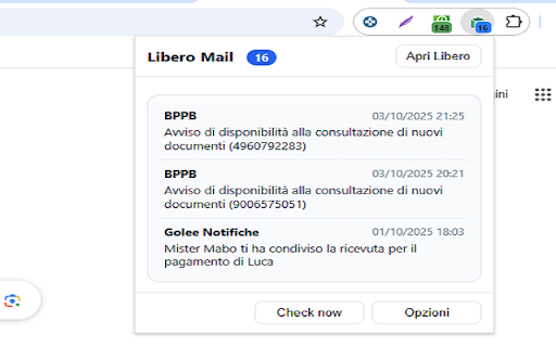 Libero Mail Notifier :: Controlla automaticamente la tua posta di Libero Mail e visualizza le ultime email arrivate e le email non lette