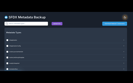 SFDX Metadata Backup :: Download Salesforce metadata, components, and configurations directly to your local machine with one click.