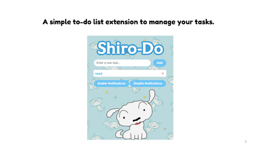 Shiro Do :: A simple to-do list extension to manage your tasks and get notified about them.