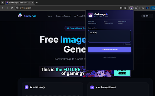 AI Image Generator :: Generate high-quality AI images instantly using Codeengo's creative studio directly from your browser.