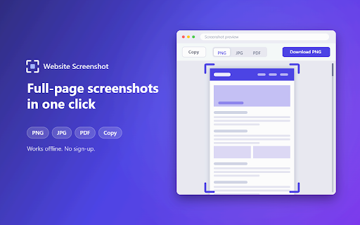 Website Screenshot :: Make a website screenshot in 1 click. Snapshot a webpage and get full page screenshot taken with the screen capture chrome extension