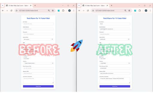 Yi Fake Filler :: Fills web forms with fake data. Easy, powerful, and clean!