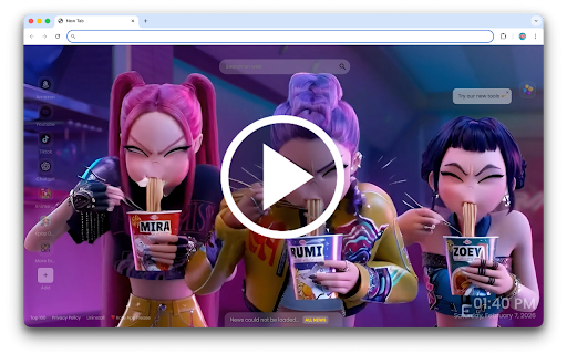 K-pop Demon Hunters Live Wallpaper Funny :: K-pop Demon Hunters Live Wallpaper Funny– Chrome New Tab with electrifying HD anime K-pop video background