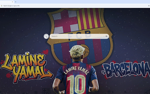 Lamine Yamal: Barcelona Live Wallpaper :: Lamine Yamal #10 facing FC Barcelona crest under starry sky with graffiti art styling.