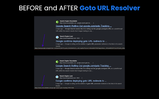 Goto URL Resolver :: Reveals the real destination behind Google's /goto redirect links on search results, and exports them to CSV.