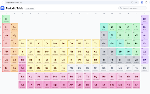 Periodic Table :: Interactive periodic table with all 118 elements. 3D Bohr models, electron configs, crystal structures, and atomic properties.