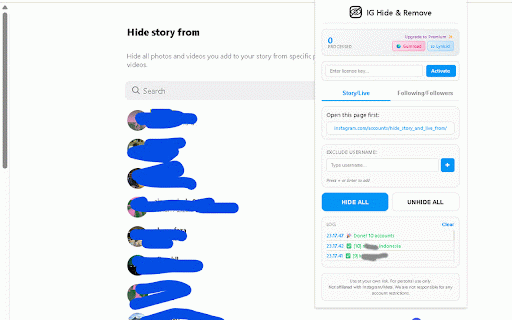Instagram Hide All From Story and Remove Following - IG Tools 2026 :: Hide all users from your story and remove all following/followers efficiently