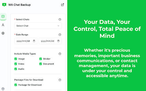 WhatsApp™ Chat Backup - ExtBoost :: Secure WhatsApp backup & export: chats & media to HTML, CSV, JSON, Excel. For flexible access and future use