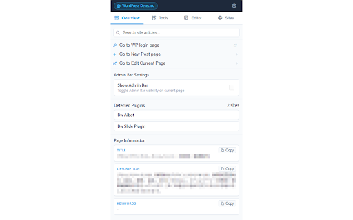 WebQuick Toolkit :: Handy web dev tools: quick WordPress access, text processing & conversion, simple editor, and site bookmarks.