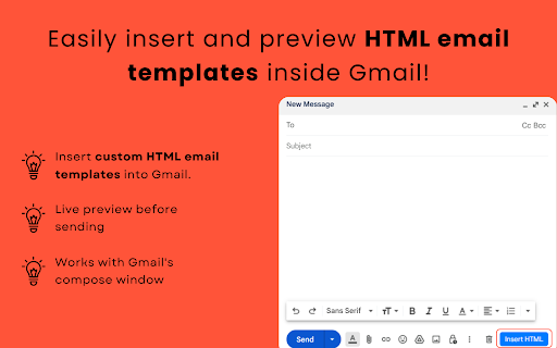 Insert and Send HTML in Gmail :: Copy and Paste Beautiful HTML Email Templates into Gmail, and Share with Your Clients for Enhanced Email Communication.
