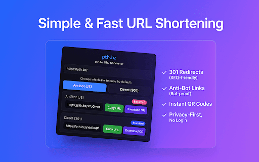 URL Shortener for pth.bz :: Fast, free and private URL shortener. Create short links and QR codes in one click. No account required.