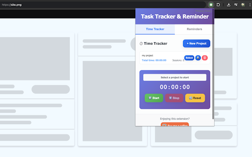 Time Tracker & Reminder :: Extension for reminders and project time tracking