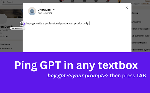 Ping-GPT Anywhere :: Ping chatGPT anywhere on the web!