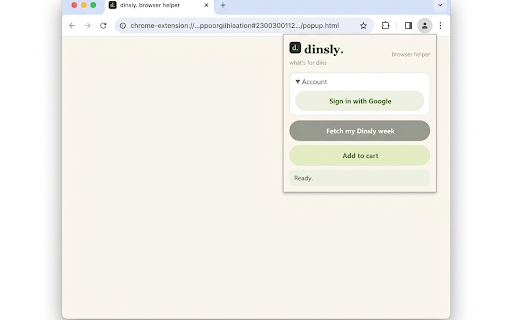 Dinsly Cart :: What's for dins — populate your Woolworths or Coles cart from the week you generated in Dinsly.