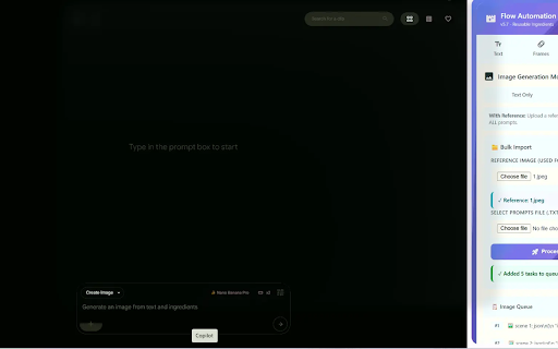 Google Flow & Whisk Automation :: Automates Google Flow & Whisk with queue processing, seamless mode, and auto-download.