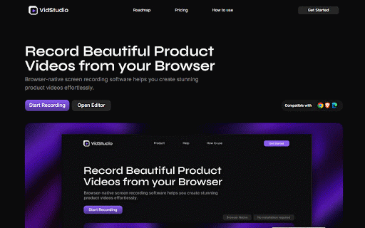 VidStudio :: Record Beautiful Product Videos from your Browser