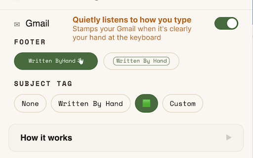 ByHand :: Certify human authorship via typing cadence analysis