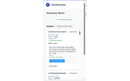 VendSmarter Assistant :: Automate your TikTok Shop dropshipping with one-click ordering, smart tracking, and seamless fulfillment.