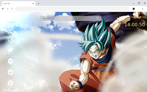 Goku Super Saiyan blue live wallpaper :: Unleash the power of Super Saiyan Blue every time you open a new tab!