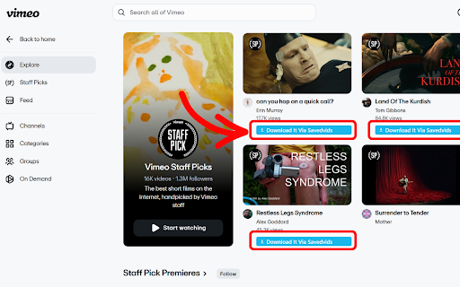 Vimeo Video Downloader - HD Video & Thumb Saved :: Download Vimeo videos in multiple resolutions with ease. Download videos with just one click.