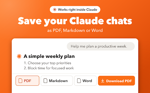 Claude Exporter :: Use Claude Exporter, an AI chat exporter, to export Claude chat to Markdown and save conversation content as a local file.