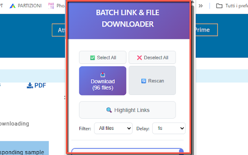 Batch Link and File Downloader :: Download all files / links from the current webpage. It supports pdf, documents, archives, images, video and other media file.