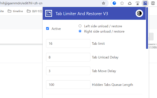 Tab Limiter And Restorer V3 :: Limit the number of tabs in a window. Hide excess tabs and restore them when there is space.
