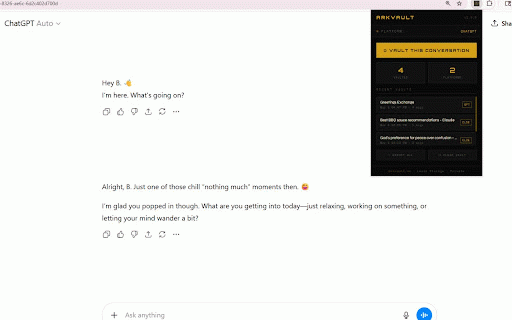 ArkVault — AI Memory Vault :: Vault your AI conversations from ChatGPT, Claude, Gemini, and more. Local only. Private. Yours forever.