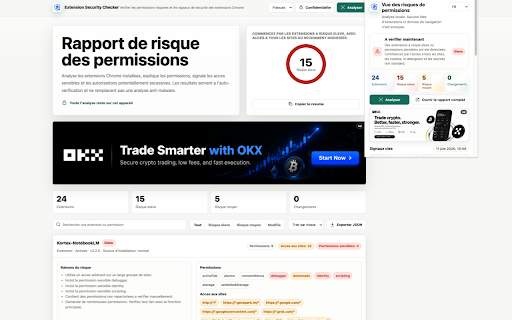 Extension Security Checker - Chrome Permission Scanner :: Extension Security Checker scans Chrome extensions locally for risky permissions, all-site access, and suspicious changes.