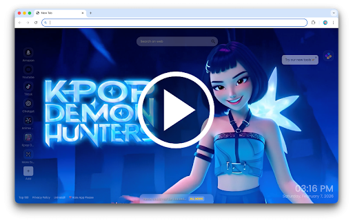 Zoey K-pop Demon Hunters Live Wallpaper :: Zoey K-pop Demon Hunters Live Wallpaper – Chrome New Tab with stylish HD anime K-pop video background.