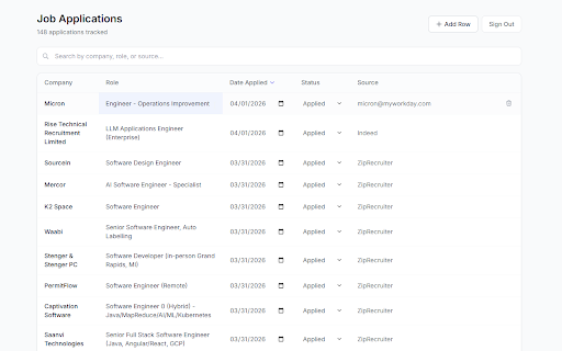 Job Application Tracker :: Automatically track job applications from your Gmail inbox