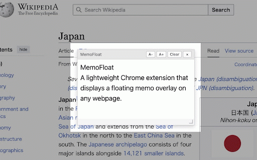 MemoFloat :: A floating memo overlay for any webpage.