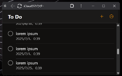 webAppleReminders :: Makes iCloud Reminders usable as a minimal standalone app: sorts reminders by date, simplifies the interface.