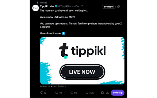 Tippikl :: Frictionless tipping across social platforms