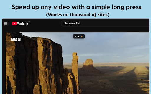 Tap2X – Long Press Video Speed Controller :: Long touch to increase video speed to a custom rate on any video player. Created by bytesweavers.tech.