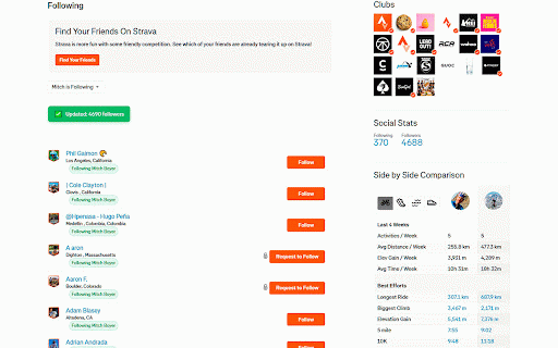Strava Followback Detector :: Detect which athletes you follow on Strava are following you back by scraping your followers in the background.