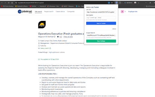 Job Tracker Quick Add :: Add the job posting on your current tab straight into your Google Sheet job tracker.