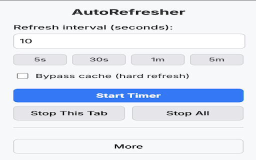 AutoRefresher by SuperStack IT :: Refresh pages automatically with an on-screen countdown.