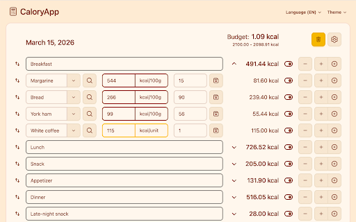 CaloryApp :: Add foods. Count calories. That's it!