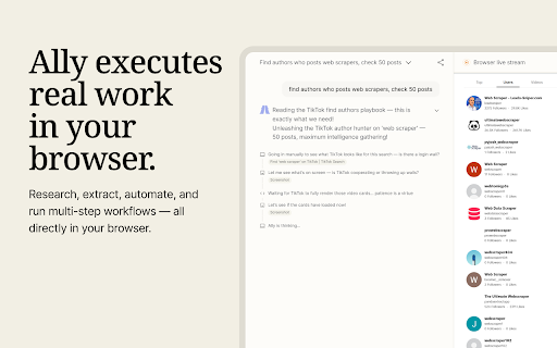 Ally - AI Agent That Learns & Evolves :: Your personal AI partner that executes tasks in your browser.