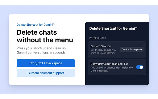 Delete Shortcut for Gemini™ :: Quickly delete Gemini conversations with a shortcut