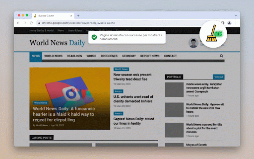 Clear Cache :: Clear your browser cache instantly with a single click on the icon.