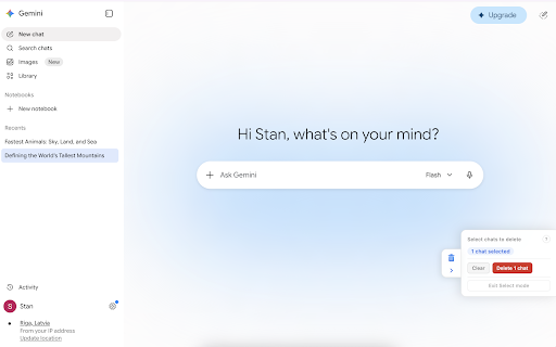 Gemini Chat Cleaner :: Select and bulk-delete Gemini conversations