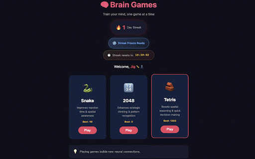 Brain Games - Snake, 2048, Tetris :: Train your brain daily with addictive puzzle games. Track streaks, beat high scores, and compete on leaderboards!