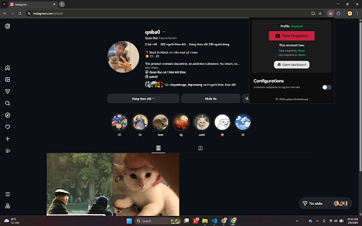 InstaSnap - Instagram Profile Tracker :: Track Instagram followers, detect unfollowers, and analyze growth trends with secure, local-only snapshots.