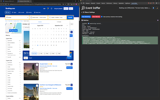Event Sniffer :: DevTools extension for capturing JSON POST requests and filtering event data in real time.