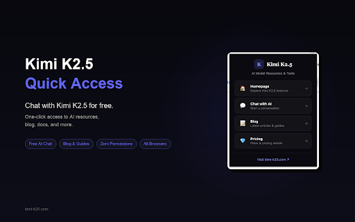Kimi K2.5 - Quick Access :: Chat with Kimi K2.5 for free. Quick access to AI resources, blog, and docs on kimi-k25.com.