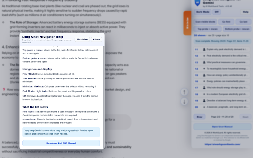 Long Chat Navigator for Gemini :: Navigate long Gemini conversations. Scan visible blocks and jump quickly between user messages and Gemini responses.