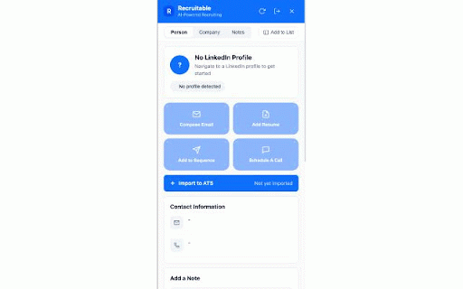 Recruitable - AI-Powered Recruiting :: Source, enrich, and import LinkedIn profiles into the Recruitable ATS - right from your browser.
