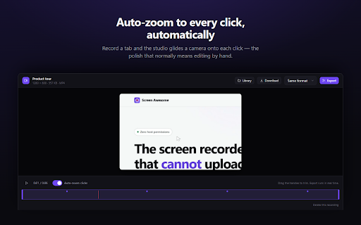 Screen Awesome — Record, Capture & Annotate :: The screen recorder that can't upload. No cloud, no account, no host permissions — capture, record and annotate on your device.